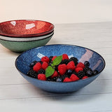 Glass Bowl — 16 fl. oz., Dark Blue, Silver