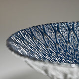 Glass Bowl — 15 fl. oz., Blue, Silver