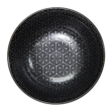 Ceramic Ramen Bowl — 42 fl. oz., Black, Silver