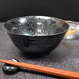 Ceramic Soup Bowl — 18 fl. oz., Black, Silver