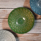 Glass Bowl — 15 fl. oz., Gold, Green