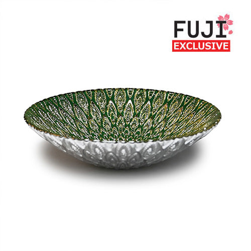 Glass Bowl — 15 fl. oz., Gold, Green
