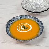 Glass Bowl — 15 fl. oz., Blue, Silver