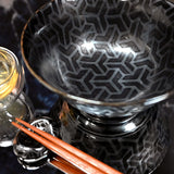 Ceramic Soup Bowl — 18 fl. oz., Black, Silver