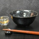 Ceramic Soup Bowl — 18 fl. oz., Black, Silver