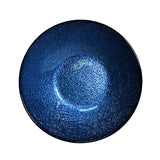 Glass Bowl — 16 fl. oz., Dark Blue, Silver