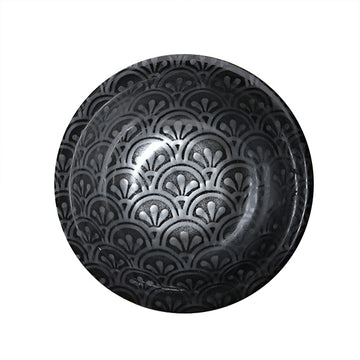 Ceramic Soup Bowl — 18 fl. oz., Black, Silver
