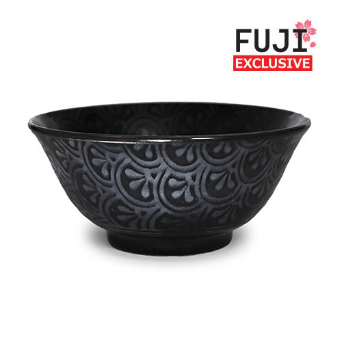 Ceramic Soup Bowl — 18 fl. oz., Black, Silver