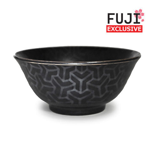 Ceramic Soup Bowl — 18 fl. oz., Black, Silver