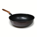 12.60" Aluminum Stir-Fry Pan with Wood Handle