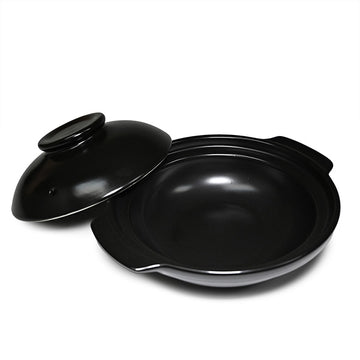 Ceramic Donabe Cooking Pot, Black