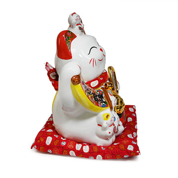 Ceramic lucky cat figurine 12.5 in H (LC1103)
