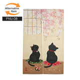Linen / polyester noren curtain black 85 x 150 cm (PNU-08-2)