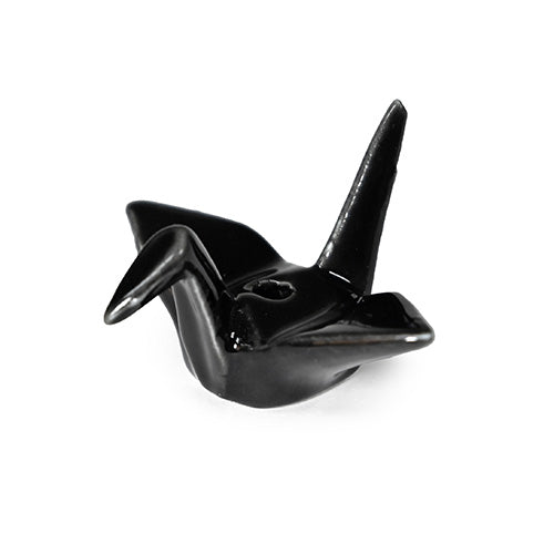 Ceramic incense holder black 2.25 in L (A13052-BK)