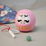 Ceramic daruma doll pink 1.5 in H (6-826-B)