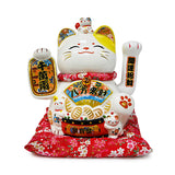 Ceramic lucky cat figurine 10.5 in H (LC0985)