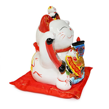 Ceramic lucky cat figurine 11 in H (LC1063T)