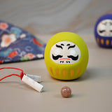 Ceramic daruma doll yellow 1.5 in H (6-826-F)