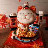 Ceramic lucky cat figurine 11 in H (LC1063T)