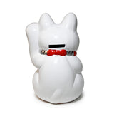 Ceramic coin bank white 7.25 in H (LC70)