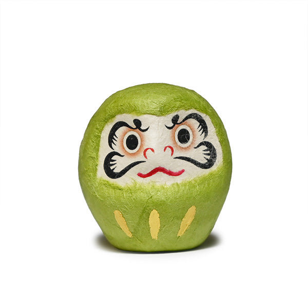 Papier-mache daruma doll green 1.5 in H (6-825-E)