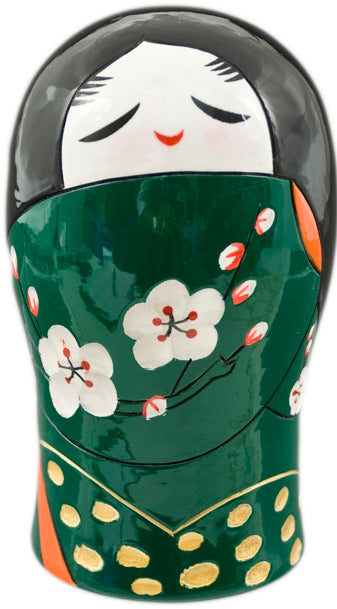 Wood kokeshi doll 3.75 in H (EP01-G)