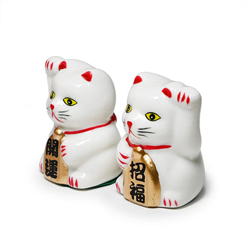 Ceramic lucky cat figurine white (LC25)