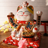 Ceramic lucky cat figurine 12.5 in H (LC1103)