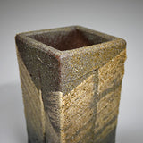 Ceramic vase 4 in SQ x 10.5 in H (B015-04)