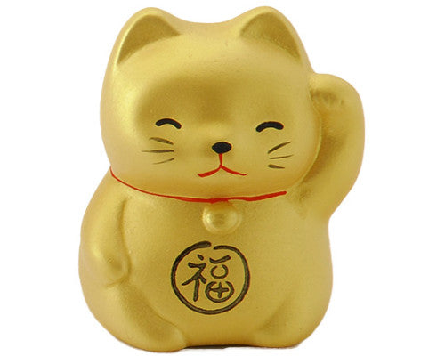 Lucky cat figurine gold 2 in H (KT30-GC)
