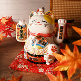 Ceramic lucky cat figurine 10.5 in H (LC0985)