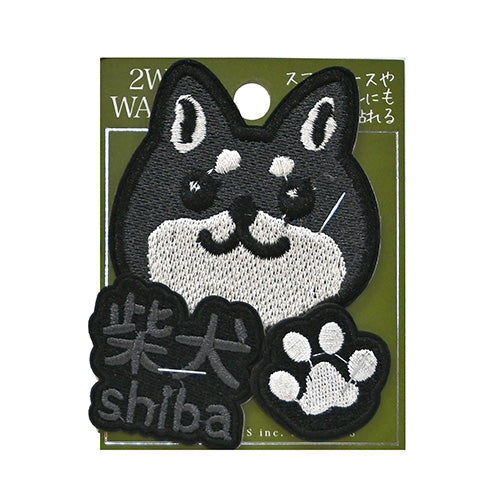 Polyester sticker patch black 3.25 in x 2.5 in (222662)