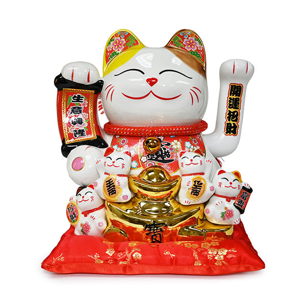 Ceramic lucky cat figurine 10.5 in H (LC1063C)