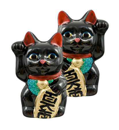 Lucky cat figurine black (LC25-B)