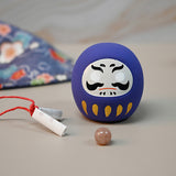Ceramic daruma doll purple 1.5 in H (6-826-A)