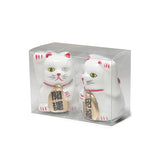 Ceramic lucky cat figurine white (LC25)