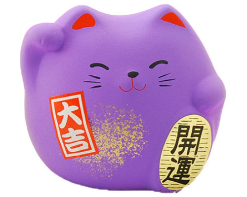 Lucky cat figurine lavender 2.25 in H (KT7-LC)
