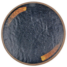 11 in Dark Melamine Round Plate with Warm Accents