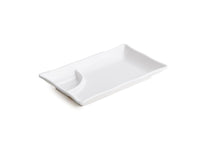 White Melamine Rectangular Plate with Sauce Well