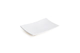 White Melamine Rectangular Plate with Curved Sides