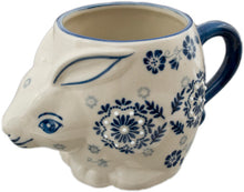 20 oz Blue Floral Rabbit Mug