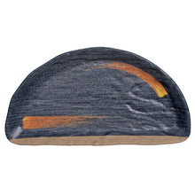 Dark Melamine Half-Round Serving Plate
