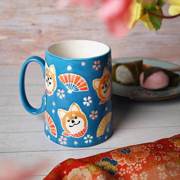 Dog and Fan Ceramic Mug 15 oz (SF72-BSH)