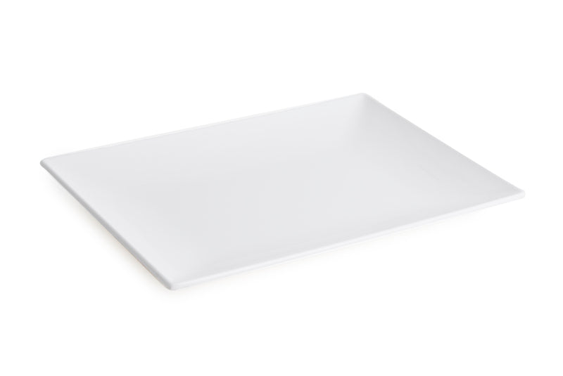 White Melamine Rectangular Plate with Pointed Corners