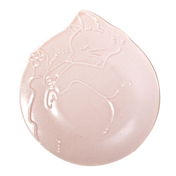 5.75" Ceramic Plate, Pink — Cat Design