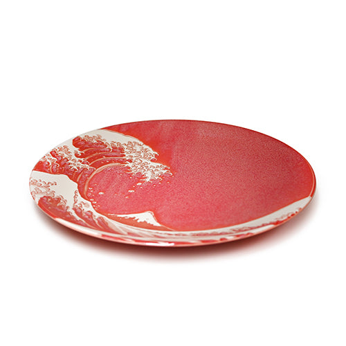 10.75" Round Ceramic Plate, Red