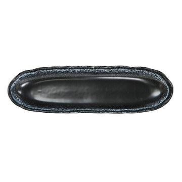 13.25" x 4" Ceramic Plate, Black