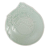 5.75" Ceramic Plate, Blue — Cat Design
