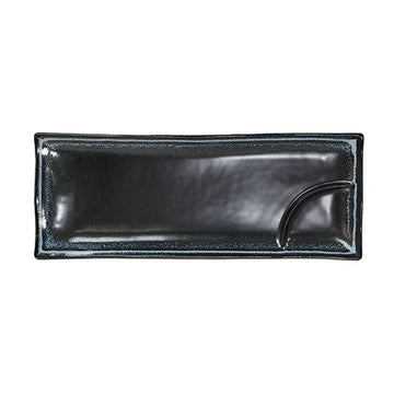12.25" x 4.75" Ceramic Plate, Black