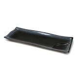 12.25" x 4.75" Ceramic Plate, Black